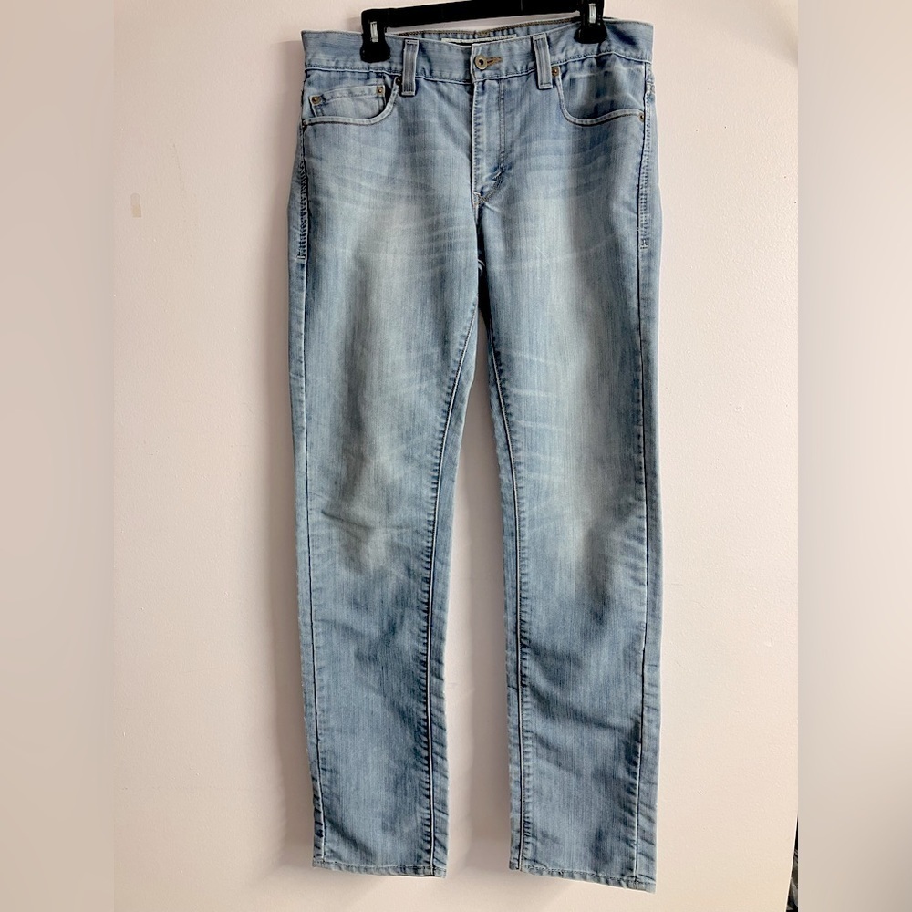 Levi’s Skinny 511 Men’s Denim Jeans, Size 34 x 34, Lt. Blue, Distressed